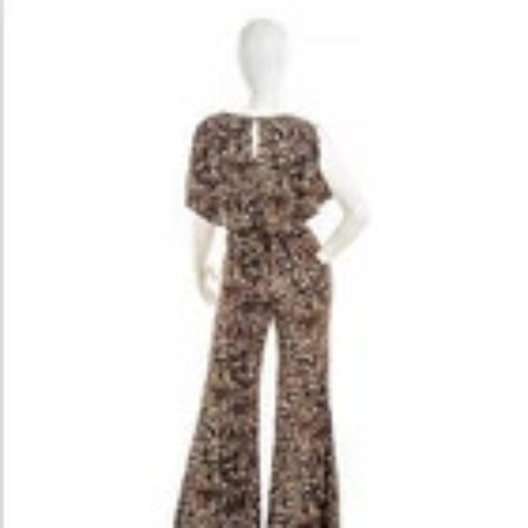 Leopard Big Cat Jumpsuit Stretch Poly Spandex Angel Sleeve - Picture 6 of 11